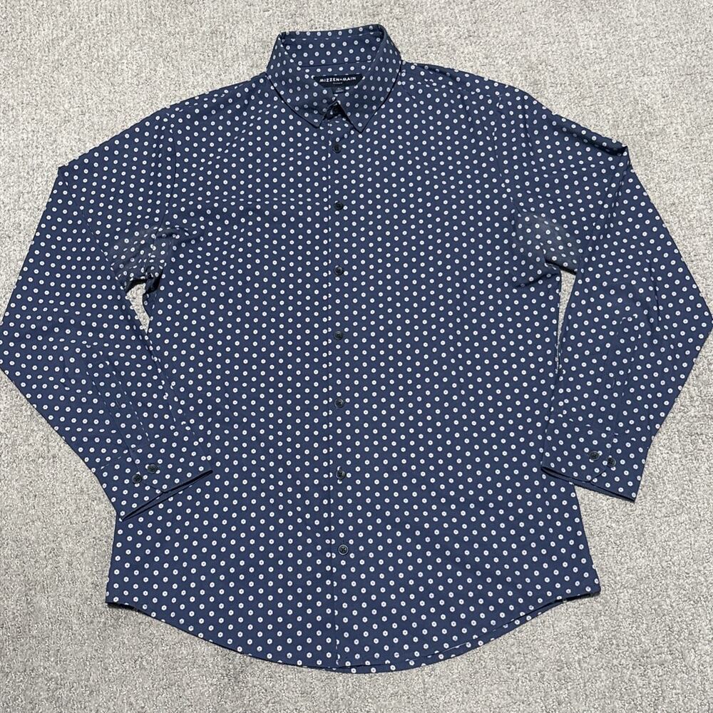 Mizzen + Main Men’s Performance Leeward Dress Shirt Four Way Stretch Size Large